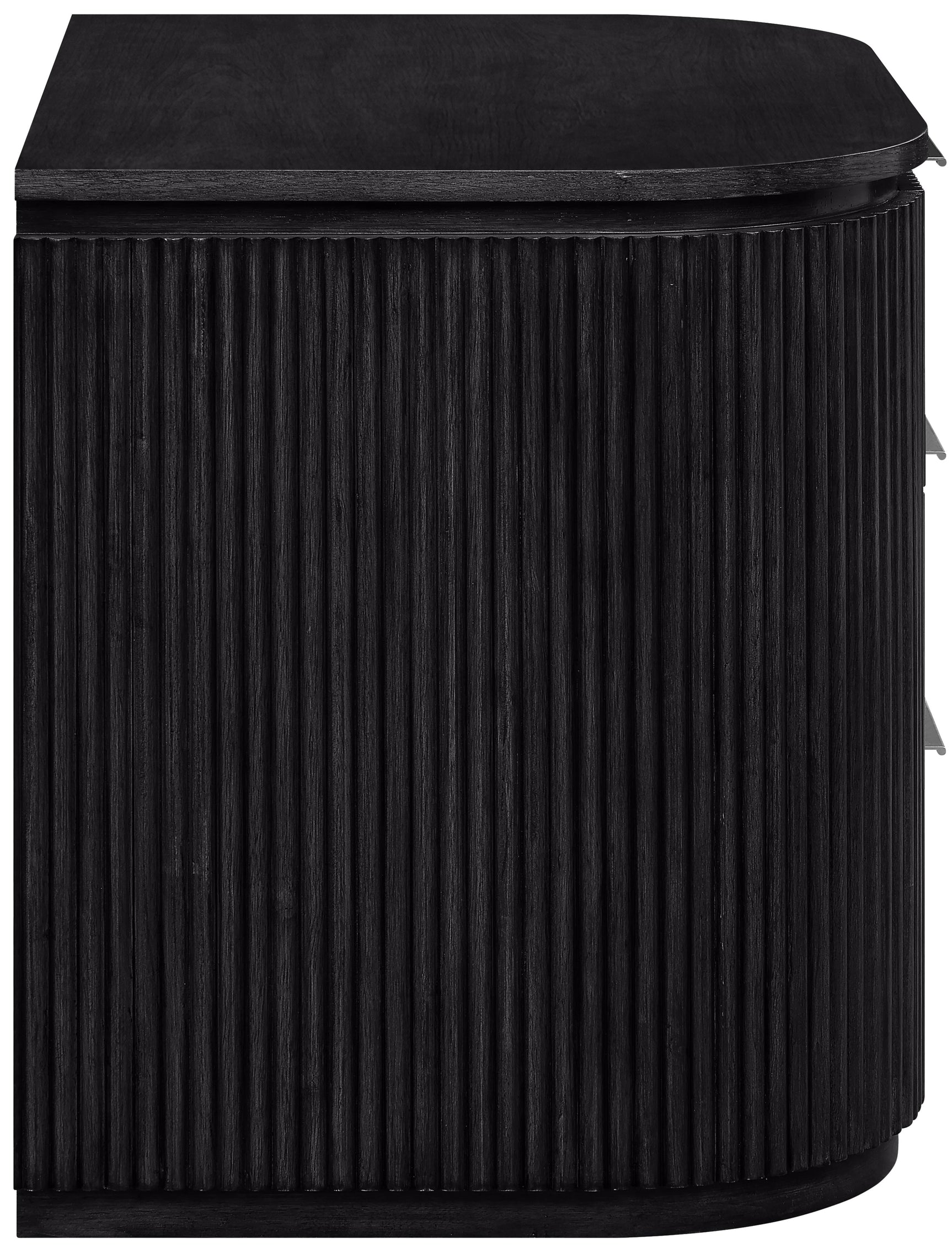 Monterey Black/Silver Wood And Oak Veneer Nightstand - Ornate Home