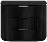 Monterey Black/Silver Wood And Oak Veneer Nightstand - Ornate Home