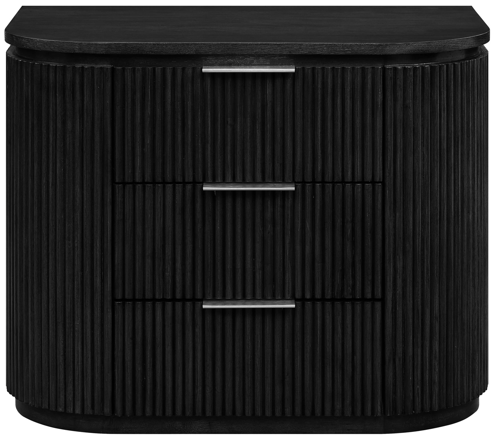 Monterey Black/Silver Wood And Oak Veneer Nightstand - Ornate Home