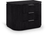 Monterey Black/Silver Wood And Oak Veneer Nightstand - Ornate Home