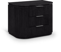 Monterey Black/Silver Wood And Oak Veneer Nightstand - Ornate Home