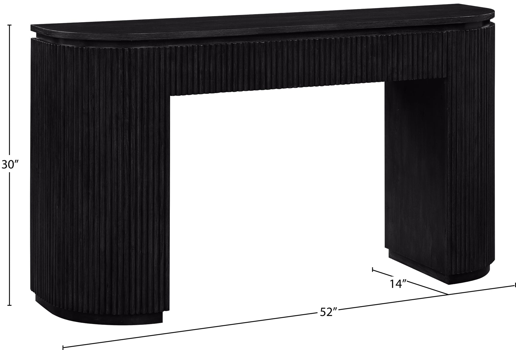 Monterey Black Wood And Oak Veneer Console Table - Ornate Home