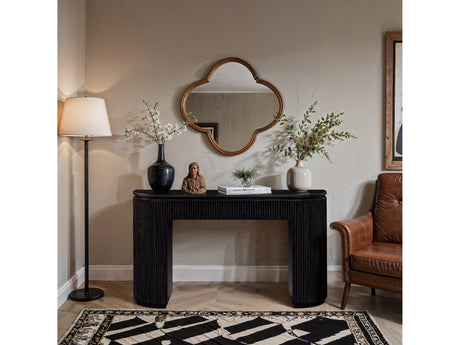 Monterey Black Wood And Oak Veneer Console Table - Ornate Home