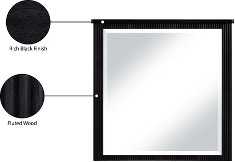 Monterey Black Wood And Oak Veneer Mirror - Ornate Home