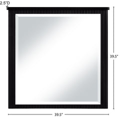 Monterey Black Wood And Oak Veneer Mirror - Ornate Home