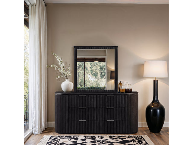 Monterey Black Wood And Oak Veneer Mirror - Ornate Home