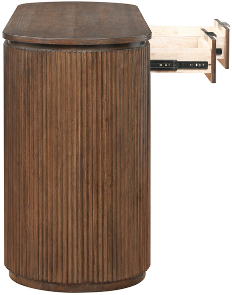 Monterey Brown/Silver Wood And Oak Veneer Desk - Ornate Home