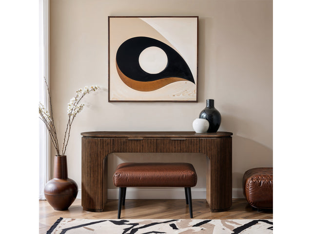 Monterey Brown/Silver Wood And Oak Veneer Desk - Ornate Home