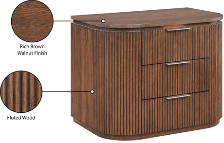 Monterey Brown/Silver Wood And Oak Veneer Nightstand - Ornate Home