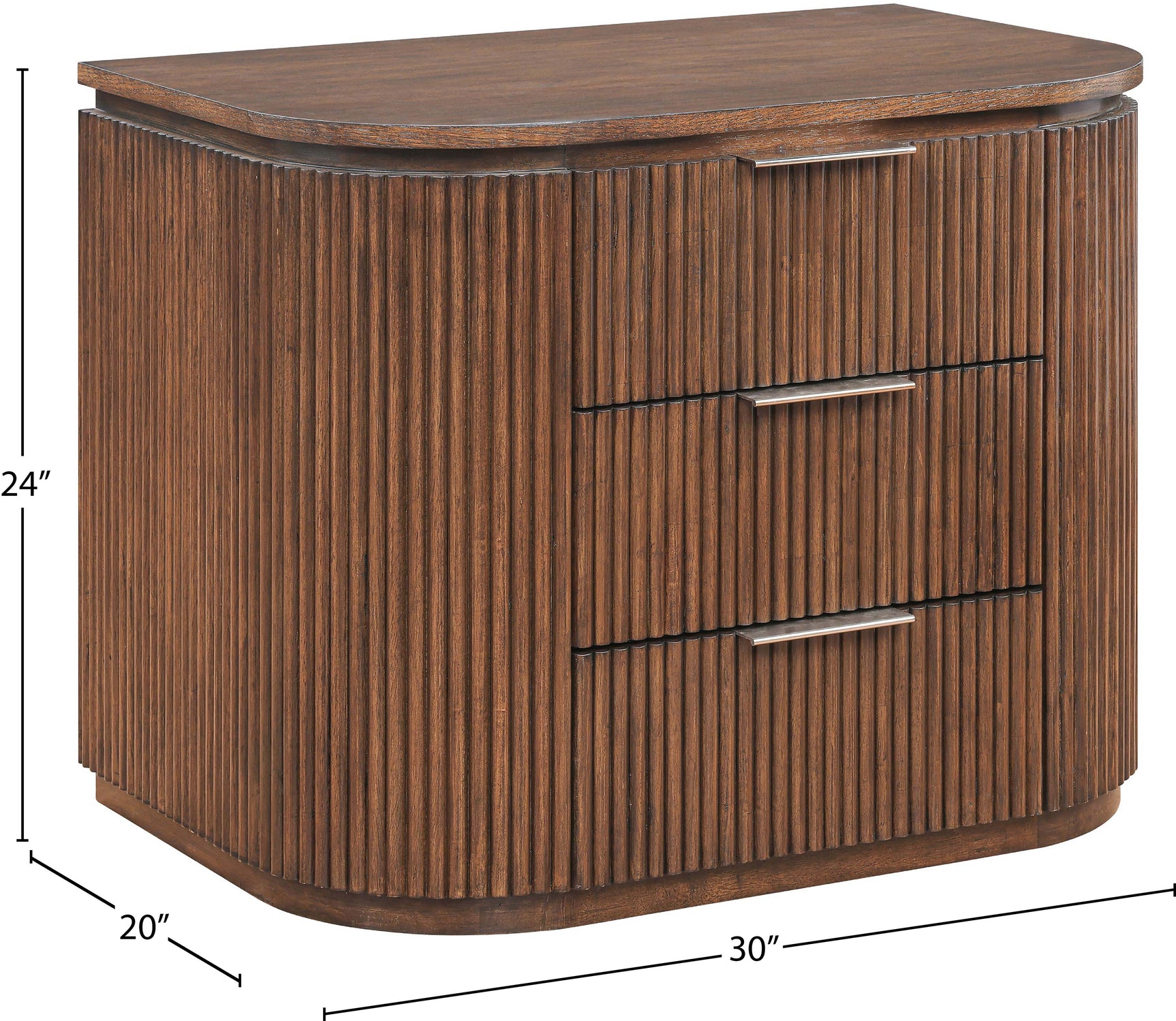 Monterey Brown/Silver Wood And Oak Veneer Nightstand - Ornate Home