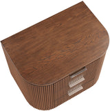 Monterey Brown/Silver Wood And Oak Veneer Nightstand - Ornate Home