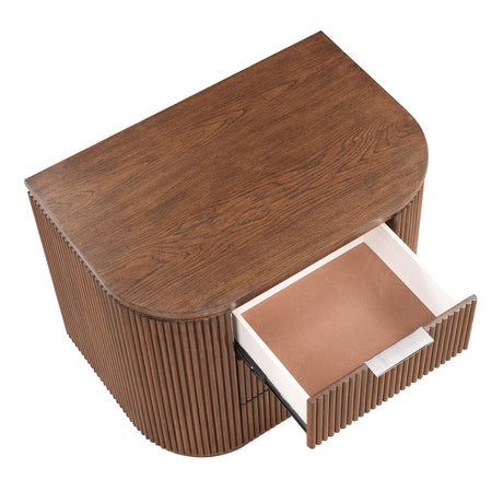 Monterey Brown/Silver Wood And Oak Veneer Nightstand - Ornate Home