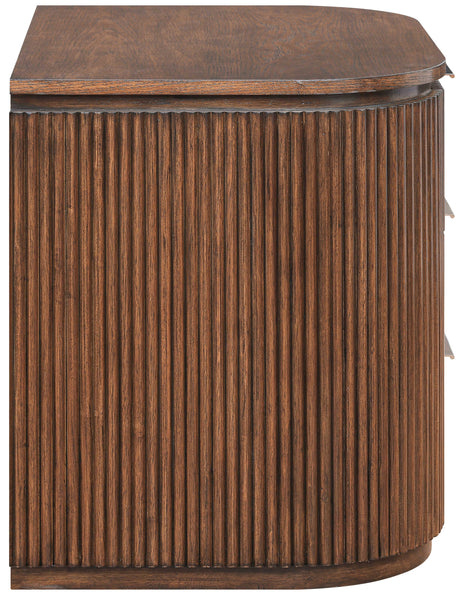 Monterey Brown/Silver Wood And Oak Veneer Nightstand - Ornate Home