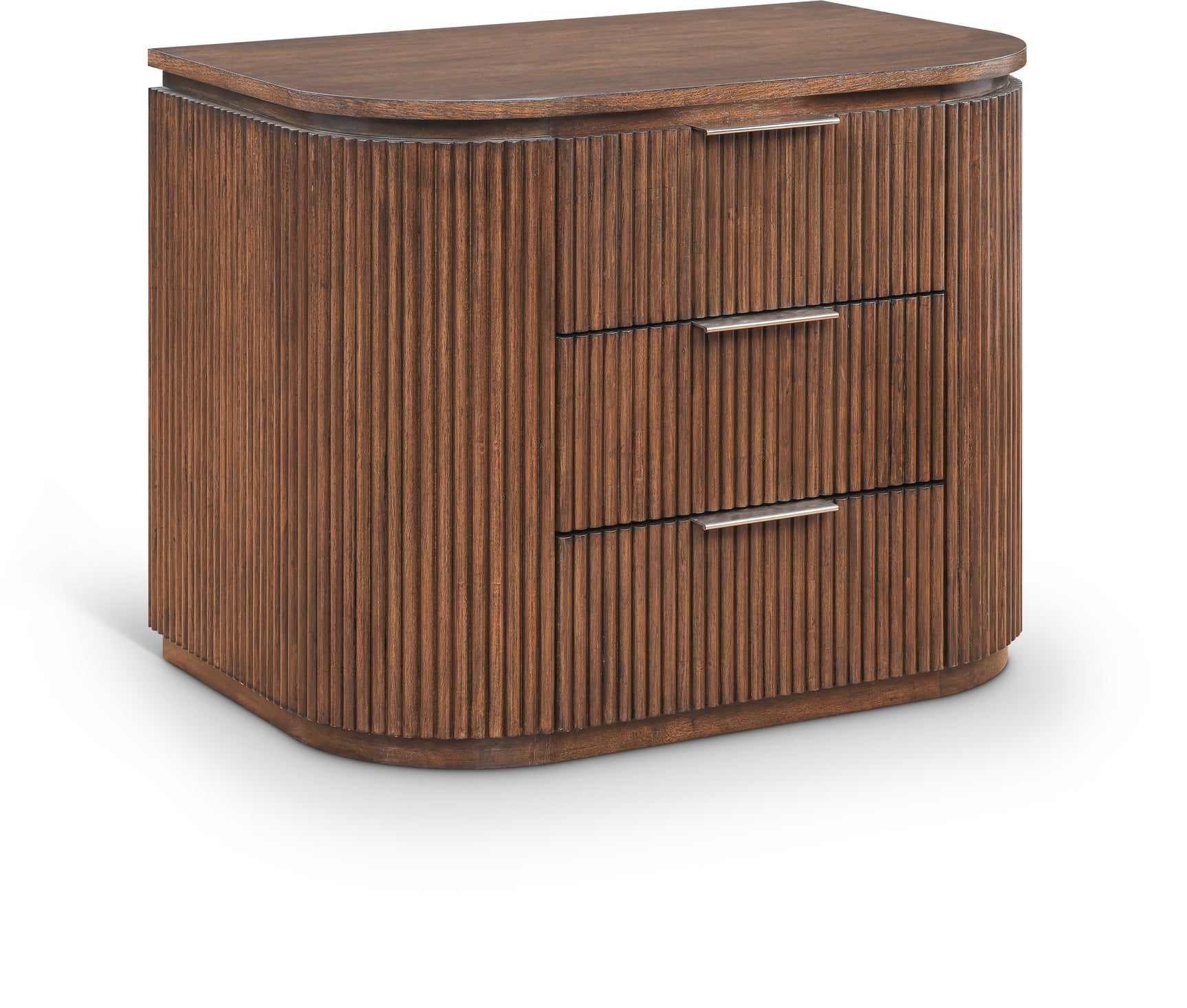 Monterey Brown/Silver Wood And Oak Veneer Nightstand - Ornate Home