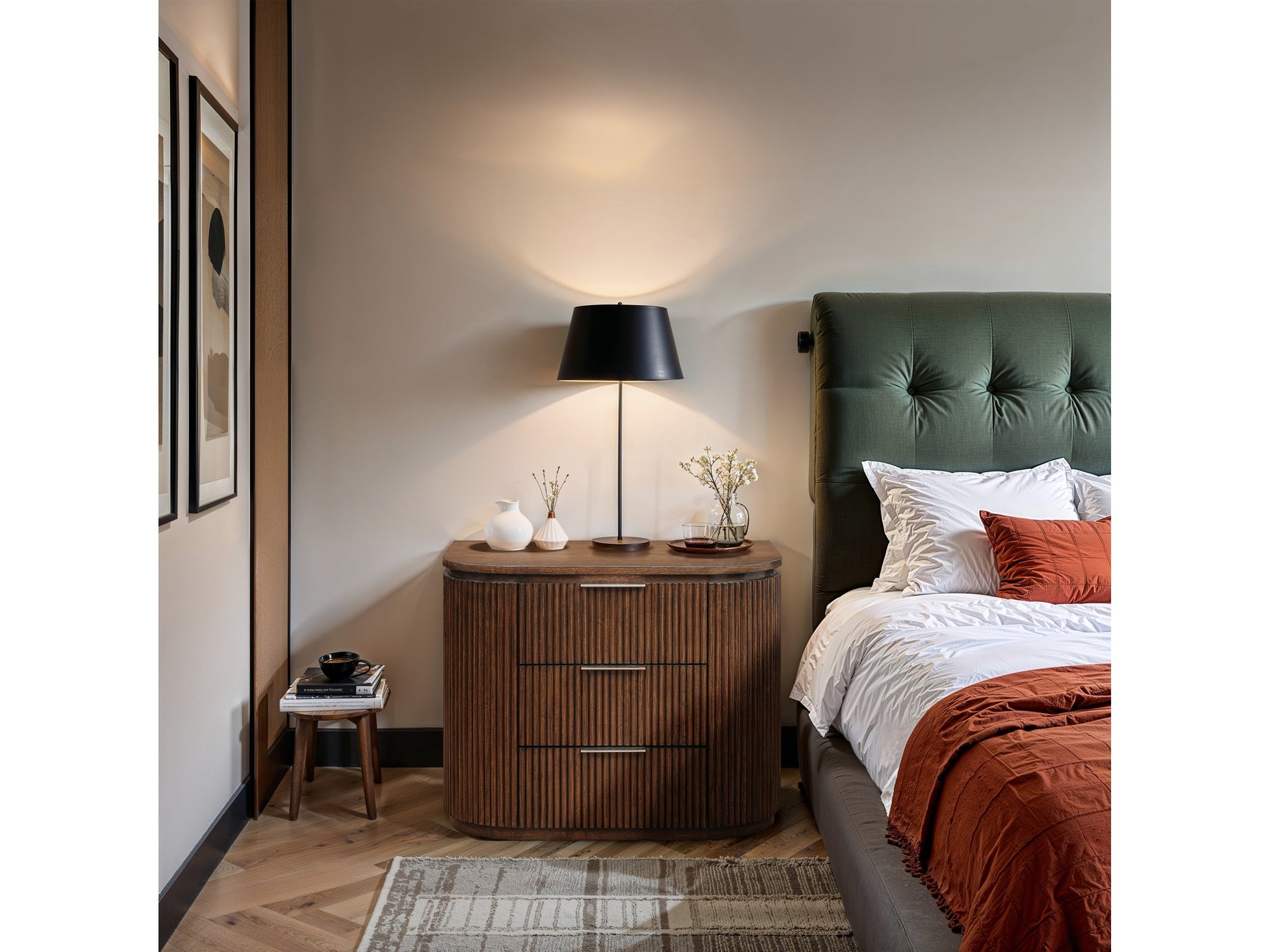 Monterey Brown/Silver Wood And Oak Veneer Nightstand - Ornate Home