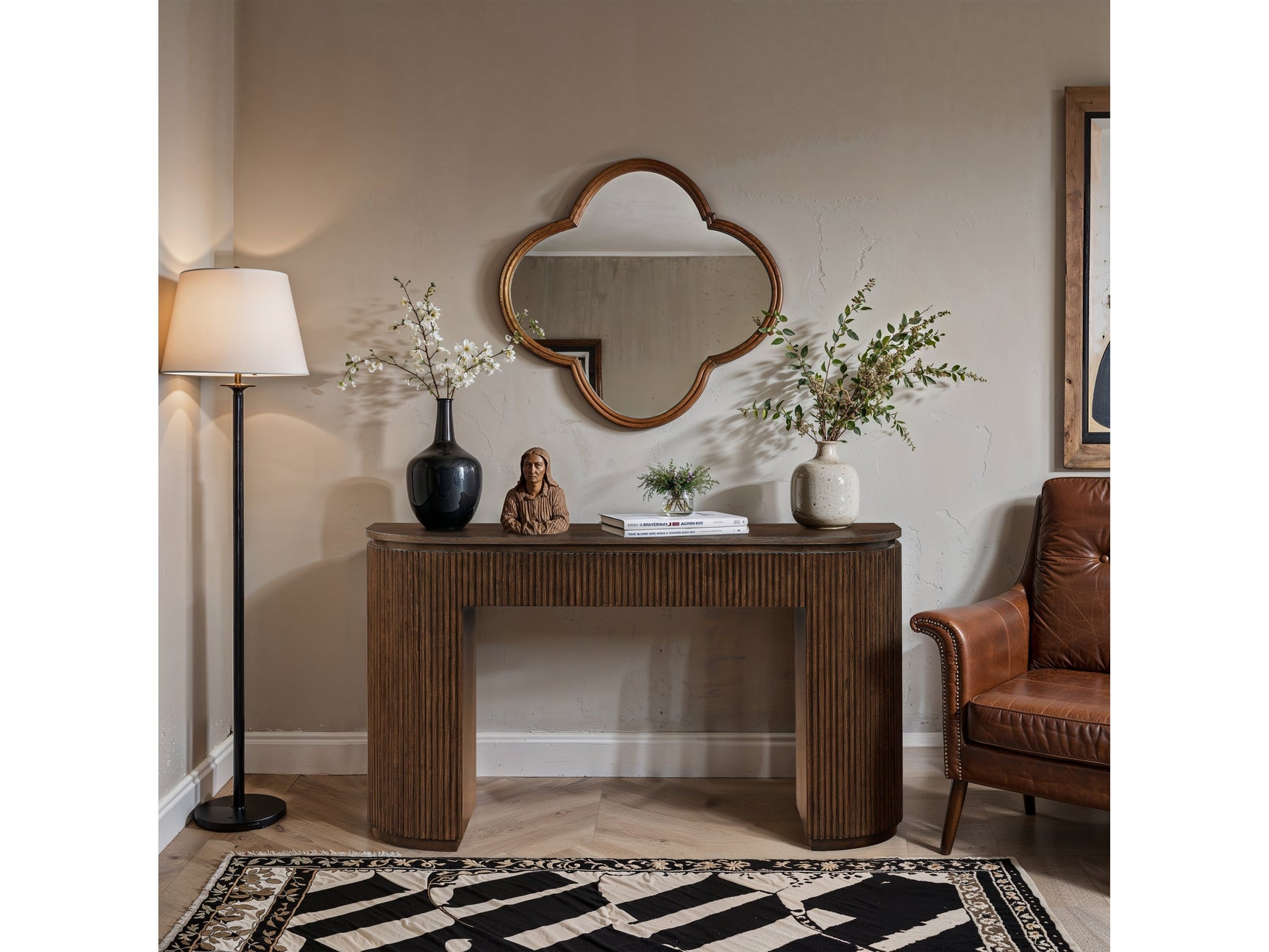 Monterey Brown Wood And Oak Veneer Console Table - Ornate Home