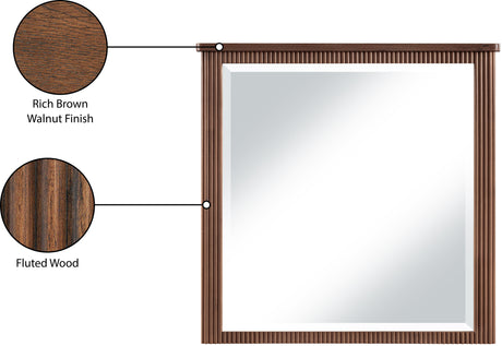 Monterey Brown Wood And Oak Veneer Mirror - Ornate Home
