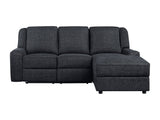 Monterey Ebony 2-Piece Reclining Sectional with Right Chaise - Ornate Home