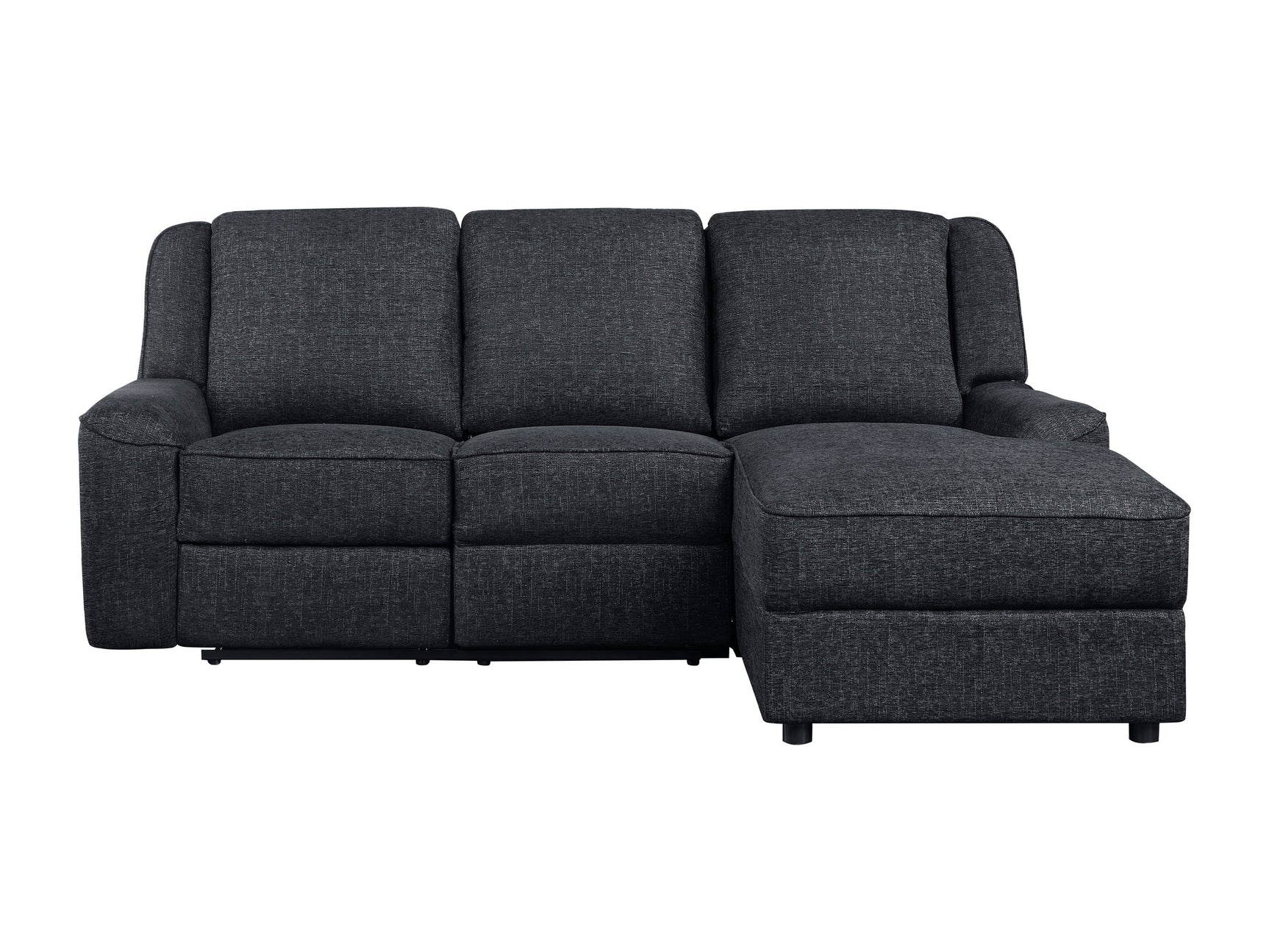 Monterey Ebony 2-Piece Reclining Sectional with Right Chaise - Ornate Home