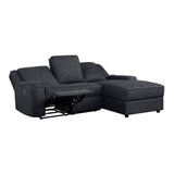 Monterey Ebony 2-Piece Reclining Sectional with Right Chaise - Ornate Home
