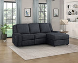 Monterey Ebony 2-Piece Reclining Sectional with Right Chaise - Ornate Home