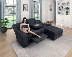 Monterey Ebony 2-Piece Reclining Sectional with Right Chaise - Ornate Home