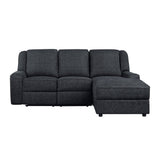 Monterey Ebony 2-Piece Reclining Sectional with Right Chaise - Ornate Home