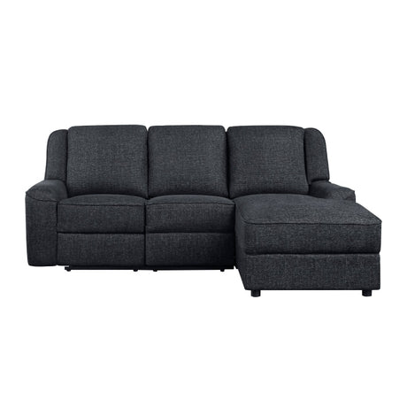 Monterey Ebony 2-Piece Reclining Sectional with Right Chaise - Ornate Home