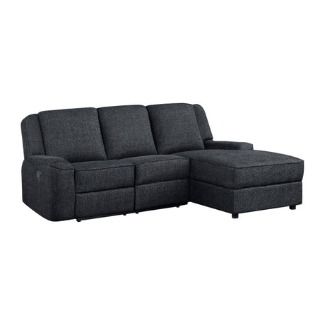 Monterey Ebony 2-Piece Reclining Sectional with Right Chaise - Ornate Home