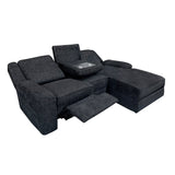 Monterey Ebony 2-Piece Reclining Sectional with Right Chaise - Ornate Home