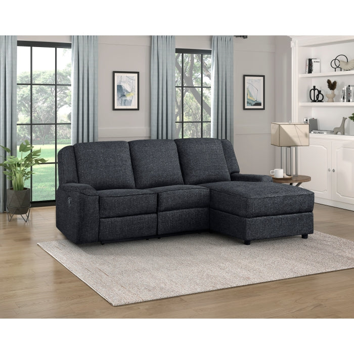 Monterey Ebony 2-Piece Reclining Sectional with Right Chaise - Ornate Home