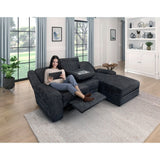 Monterey Ebony 2-Piece Reclining Sectional with Right Chaise - Ornate Home