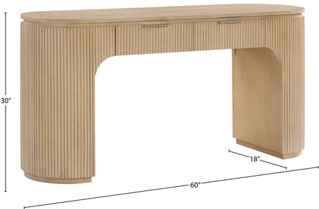 Monterey Natural/Oak/Silver Wood And Oak Veneer Desk - Ornate Home