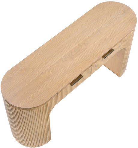 Monterey Natural/Oak/Silver Wood And Oak Veneer Desk - Ornate Home