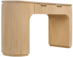 Monterey Natural/Oak/Silver Wood And Oak Veneer Desk - Ornate Home