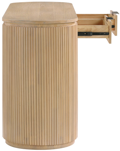 Monterey Natural/Oak/Silver Wood And Oak Veneer Desk - Ornate Home