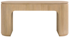Monterey Natural/Oak/Silver Wood And Oak Veneer Desk - Ornate Home
