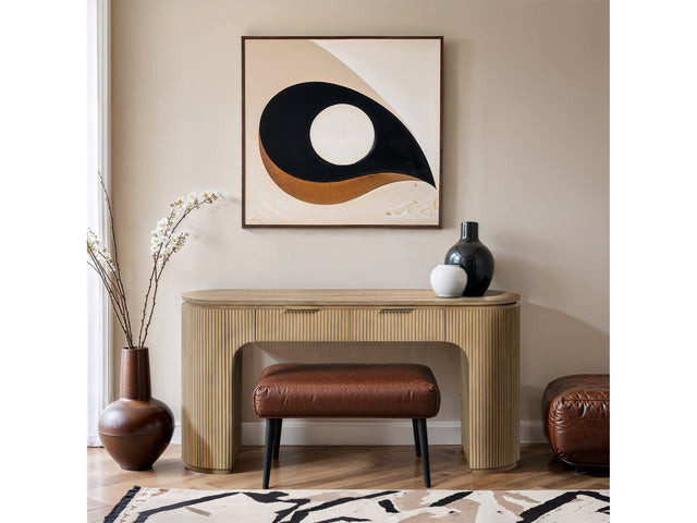 Monterey Natural/Oak/Silver Wood And Oak Veneer Desk - Ornate Home