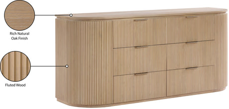 Monterey Natural/Oak/Silver Wood And Oak Veneer Dresser - Ornate Home