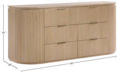 Monterey Natural/Oak/Silver Wood And Oak Veneer Dresser - Ornate Home