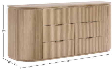 Monterey Natural/Oak/Silver Wood And Oak Veneer Dresser - Ornate Home