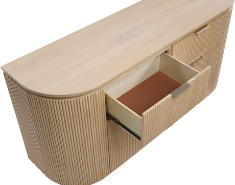 Monterey Natural/Oak/Silver Wood And Oak Veneer Dresser - Ornate Home