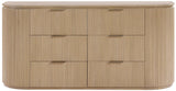 Monterey Natural/Oak/Silver Wood And Oak Veneer Dresser - Ornate Home