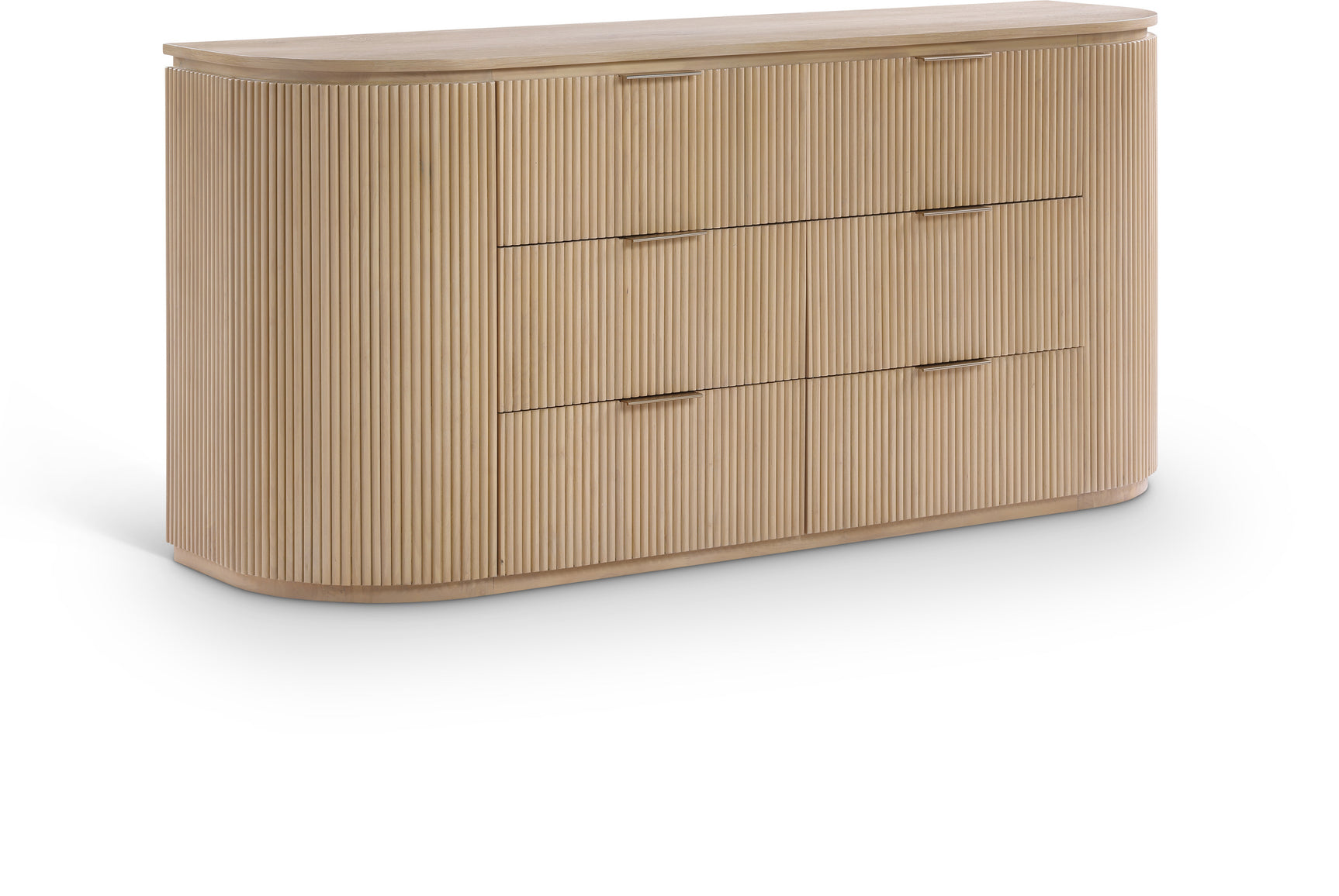 Monterey Natural/Oak/Silver Wood And Oak Veneer Dresser - Ornate Home