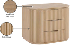 Monterey Natural/Oak/Silver Wood And Oak Veneer Nightstand - Ornate Home