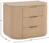 Monterey Natural/Oak/Silver Wood And Oak Veneer Nightstand - Ornate Home