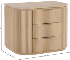 Monterey Natural/Oak/Silver Wood And Oak Veneer Nightstand - Ornate Home