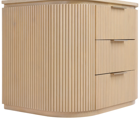 Monterey Natural/Oak/Silver Wood And Oak Veneer Nightstand - Ornate Home