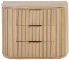 Monterey Natural/Oak/Silver Wood And Oak Veneer Nightstand - Ornate Home