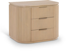 Monterey Natural/Oak/Silver Wood And Oak Veneer Nightstand - Ornate Home